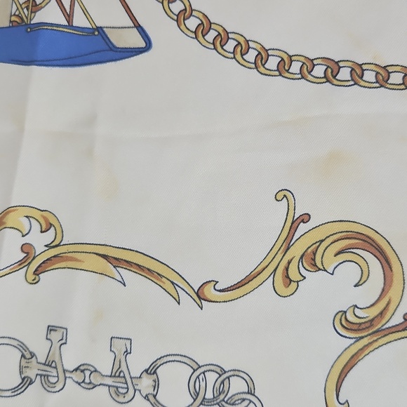 Vintage Celine Vibrant Pink and Cream Carriage Silk Scarf - Picture 5 of 13